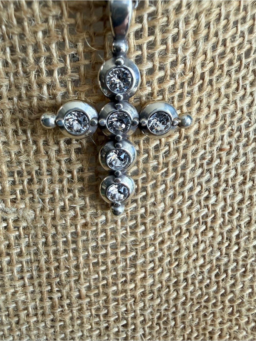 Brighton Silver Crystal Cross Pendant Necklace - Picture 5 of 7